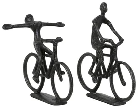 Metalowe figurki zestaw 2 szt. 22 cm Cyclists – Light &amp; Living