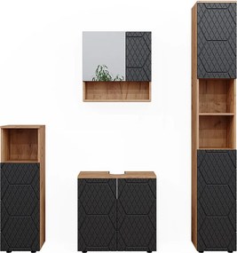 Zestaw mebli łazienkowych antracyt o strukturze plastra miodu 80x41x58.6 irma