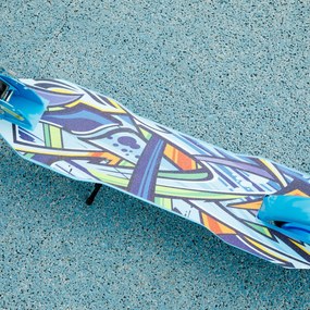 AIYAPLAY Hulajnoga Regulowana, z Hamulcem Tylnym, Składana, Udźwig 100 kg, Niebieska