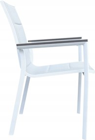 3587W-WH Krzesło Ogrodowe Aluminiowe Białe 56x65x88 cm Komfortowe Wytrzymałe Pianka