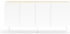 Biało-naturalna niska komoda w dekorze dębu 165x78 cm Arista – Teulat