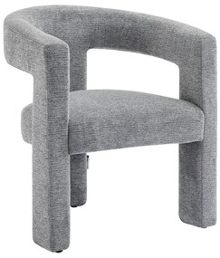 Fotel z teksturowaną szarą tapicerką - FAVINA