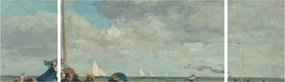 Obraz - Eugène Boudin, Beach  at Trouville, reprodukcje (170x50 cm)