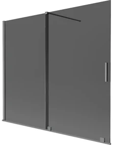 Mexen Velar parawan nawannowy 2-skrzydłowy rozsuwany 180 x 150 cm, grafit, gun metal - 896-180-000-41-95