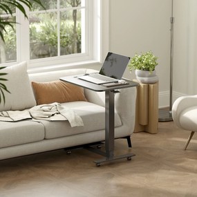 HOMCOM Biurko stojące Regulowane wysokościowo inkl. 4 kółka C-kształt 65 cm x 48 cm x 70-110 cm Czarny