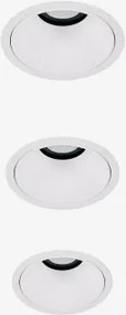 Pack 3 Wbudowanych Downlightów Led Z Okrągłymi Ramkami Ø8 Cm Z Aluminium Orelva Biała & 38º & Biały Neutralny 3500k & 11 W - Sklum