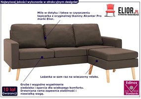 3-osobowa brązowa sofa z podnóżkiem - Muria 4Q