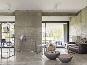 Szary/w naturalnym kolorze metalowy okrągły stolik ø 90 cm Lancaster – Bizzotto