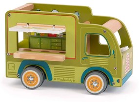 Drewniane auto zabawkowe La Grande Famille Food Truck – Moulin Roty