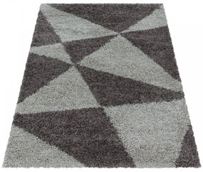 Dywan shaggy Tango trójkąty brązowo-szary 120 cm x 170 cm
