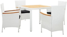 Biały zestaw mebli ogrodowych z drewnianym blatem G9-T33