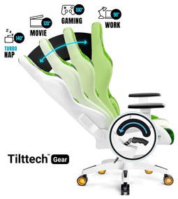 Fotel gamingowy Diablo X-One 2.0 Normal Size, Craft Edition, biało-zielony