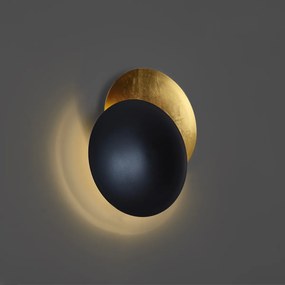 Nowoczesny kinkiet czarny ze złotym 34,5 cm 2-źródła światła - Sunrise