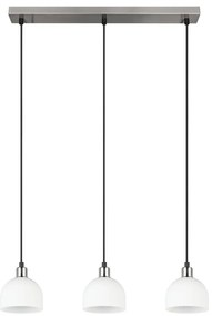 Lampa wisząca w biało-srebrnym kolorze ze szklanym kloszem Molly – Trio