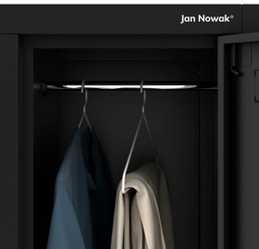 Szafka socjalna ubraniowa BHP czarna: 6-drzwiowa IGOR, 900 x 1850 x 450 mm