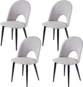 Krzesło do jadalni MCW-D73 (zestaw 4 sztuk),  szary