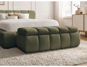 Zielona ławka z materiału bouclé – Bobochic Paris