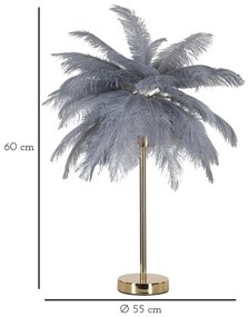Lampa stołowa w szaro-złotym kolorze (wysokość 55 cm) Palm – Mauro Ferretti