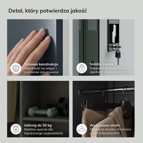 Szafa metalowa wielofunkcyjna: DAWID 900 x 1850 x 450 mm, antracytowo-biała