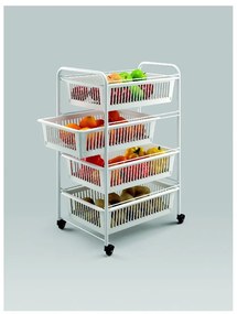 Regał na kółkach z 4 koszykami Metaltex India, dł. 35 cm