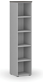 Regał biurowy PRIMO GRAY, 400 x 420 x 1781 mm, szary/wenge