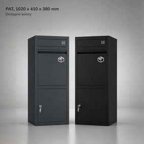 Skrzynka na listy i paczki antracytowa: PAT, 1020 x 410 x 380 mm