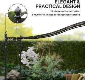 Outsunny Pergola 2,5 x 3 m, Pawilon Ogrodowy Montowany na Ścianie, Odporny na Wodę, Metalowy Stelaż, Otwory Odpływowe, Zadaszenie Przeciwcieniowe, Kremowy