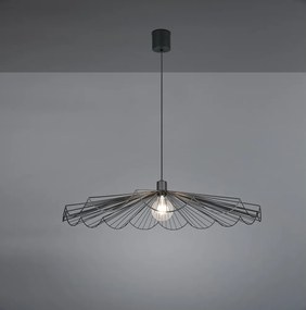 Czarna metalowa lampa wisząca z metalowym kloszem ø 80 cm Margarita – Reality