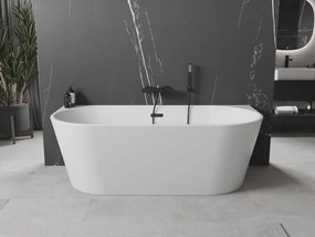 Mexen Oval wanna wolnostojąca przyścienna 170 x 80 cm, biała, przelew czarny - 52671708000-70