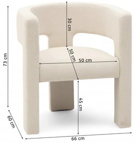 Jasno beżowy designerski fotel ALPAH LOOP