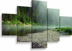 Obraz - rzeka przy lesie (125x70 cm)
