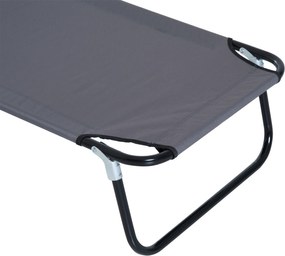 Outsunny Leżak do Opalania z Okienkiem do Czytania Otwór na Twarz Funkcjonalny Szary | Aosom PL