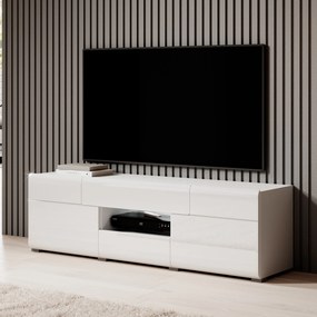 Szafka RTV stojąca IBIZA 159 cm do Salonu pod Telewizor 2 Szuflady - Biały