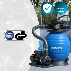 Monzana Filtr piaskowy do basenu AQUA z kulami filtrującymi, 10 200 l/h, niebieska