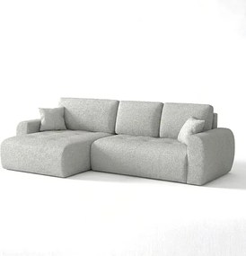 Stylowy narożnik rozkładany lewostronny  IVO XL 280x142 cm w tkaninie CENTAUR 14 szarej