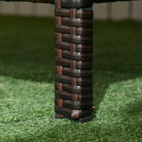 Outsunny Rattanowa sofa ogrodowa 3-osobowa do ogrodu z poduszkami stal kolor brązowy