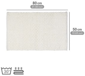 Biały tekstylny dywanik łazienkowy 50x80 cm Ecoli – Wenko