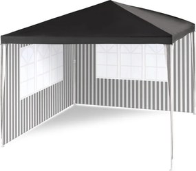 Namiot ogrodowy - antracyt, 3 x 3 m + 2 ściany boczne