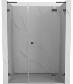 Mexen Lunar L drzwi prysznicowe uchylne prawe 145 cm, transparent, gun gray szczotkowany - 834SL-145-050-66-00-P