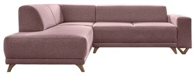 Różowy rozkładany/ze schowkiem narożnik (lewostronny/w kształcie litery L) Classy Sophie – Miuform
