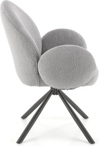 Obrotowy fotel jadalniany K498 z tkaniny bouclé
