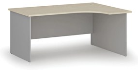 Narożne biurko PRIMO GRAY, 160x120 cm, prawe, szary/brzoza