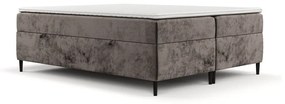 Brązowe łóżko boxspring ze schowkiem 140x200 cm Araya – Maison de Rêve
