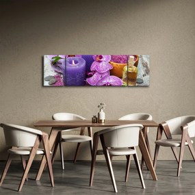 Obraz storczyków i świec (170x50 cm)
