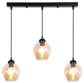 Czarna lampa wisząca ze szklanym kloszem 14x70 cm Aspa – Candellux Lighting
