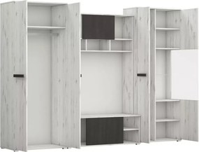 Meblościanka Magnis do salonu z RTV – dąb craft biały / sosna norweska
