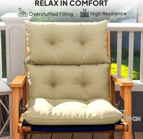 Outsunny Poduszka na Siedzisko, Gruba Poduszka Polstrowana do Mebli, z Oparciem, na Krzesło Huśtawkowe, Do Użycia Wewnątrz i na Zewnątrz, Beżowa