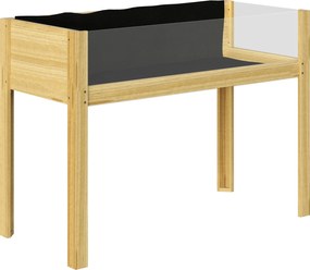 Outsunny Wysoki Grząd, Drewniana Skrzynka na Rośliny z Akrylowymi Płytami, na 118 L Ziemi, z Otworami Drenażowymi, 110 x 50 x 80 cm