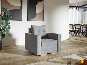 Fotel tapicerowany jednoosobowy COMFORT II szary nowoczesny