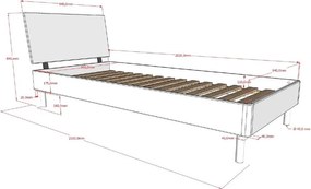 Białe łóżko jednoosobowe z litego drewna bukowego ze stelażem 90x200 cm Forrest – Vipack